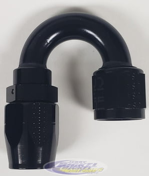 -12 180&ordm; Double Swivel Hose End - Standard (1-1/2" Radius) - Aluminum - Black Anodized