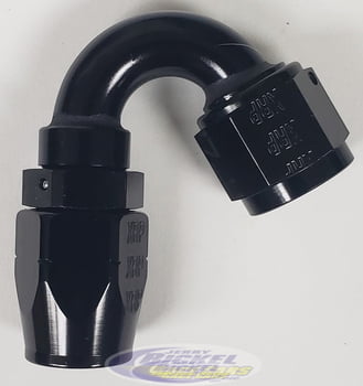 -6 150&ordm; Double Swivel Hose End - Aluminum - Black Anodized