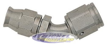 -4 PTFE 45&ordm; Bent Tube Hose End - Steel